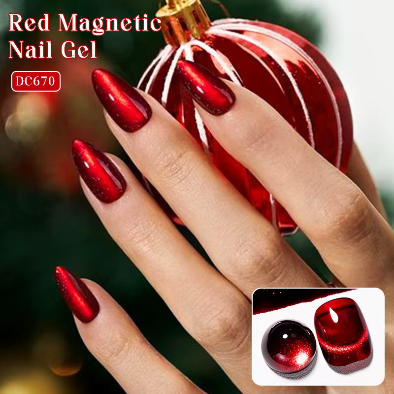 Mtssii Magnetischer Gel-Nagellack, Weinrot, 7 ml, Glänzend - Bild 2