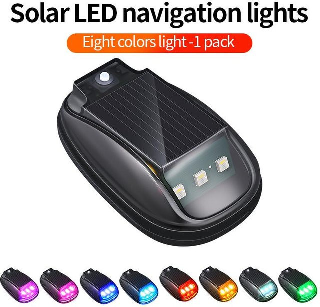 YJMP Auto Parts RGB LED Auto-Dach-Stroboskoplicht mit Fernbedienung, solarbetrieben und wasserdicht, Farbe: Grau/Mehrfarbig - Bild 1