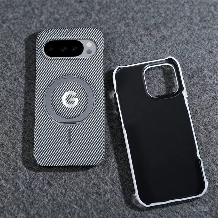Business Schutzhülle für Google Pixel 10 Pro XL mit magnetischer Halterung und Carbon-Faser-Muster in Purple - Bild 4