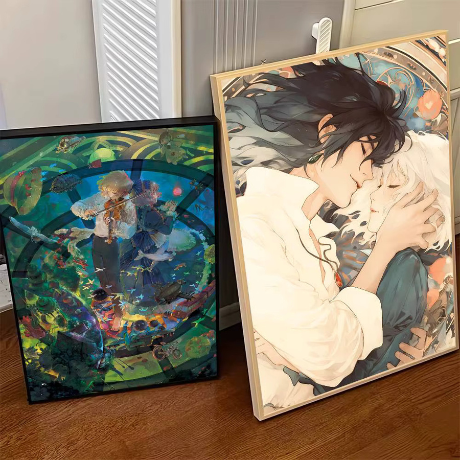 Selbstklebender Anime Poster Aufkleber Das Schloss im Wandel, Mehrfarbig, Papierdruck für Wandgestaltung - Bild 4