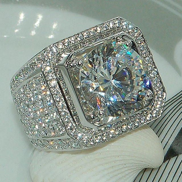 Ring 925 Silber, Zirkonia, Herren - Bild 1