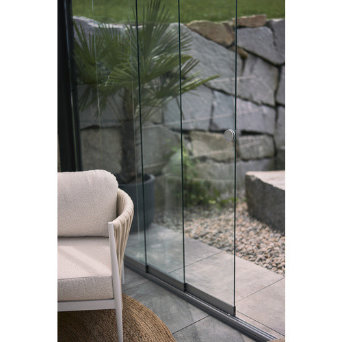 BIOHORT Pergola-Glasschiebetür Gr. 5 in Dunkelgrau-Metallic mit Teleskopfunktion, B/H/T: 475,5 x 234,9 x 6,9 cm - Bild 2