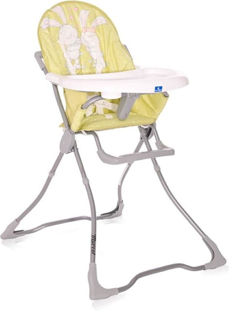 Lorelli Kinderhochstuhl Marcel klappbar mit Bechervertiefung und abwaschbarem Stoff in Beige Gelb - Bild 1