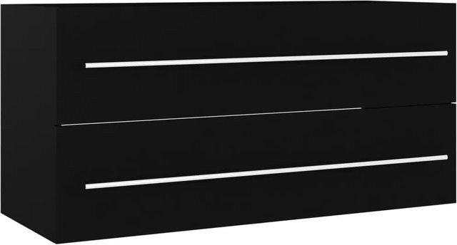 vidaXL Waschbeckenunterschrank aus Holzwerkstoff in Schwarz, B/T/H: 100 x 38,5 x 48 cm - Bild 1