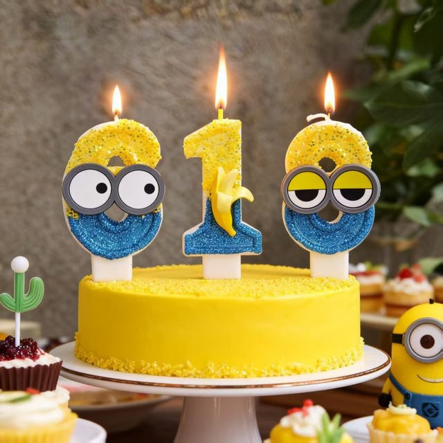 Gelbe Bananenmann-Keramikfigur von Potdemiel als Kuchendekoration für Kindergeburtstage und Partys - Bild 1