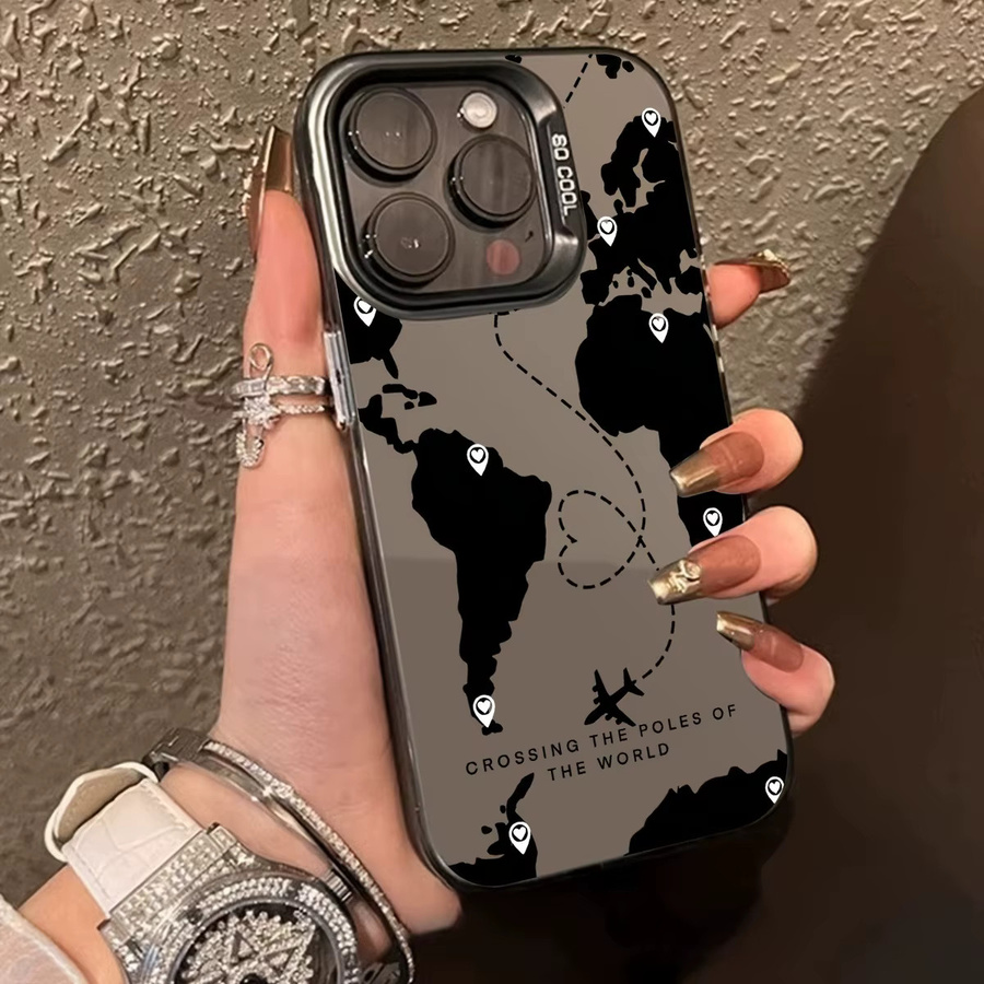 Gemusterte galvanisierte TPU-Handyhülle in Schwarz für iPhone 11 bis iPhone 17 Pro Max sowie verschiedene Modelle - Bild 2