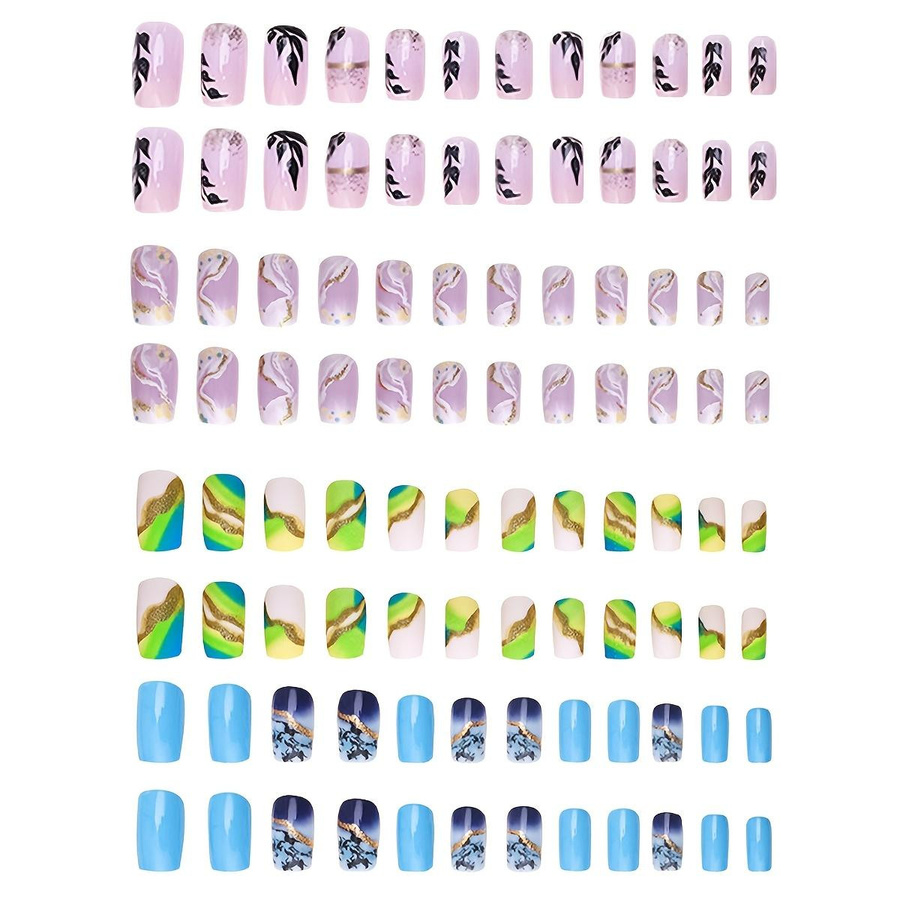 OTRESS French Tip Press On Nails Mandel Kurzstab, Damen - Bild 1