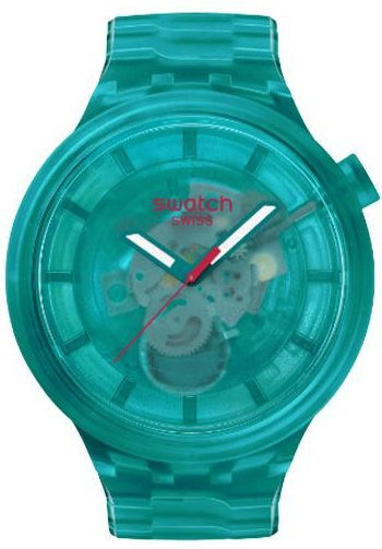 Swatch Armbanduhr, Analoguhr, Kunststoff, Grün, 47 mm, Herren - Bild 1