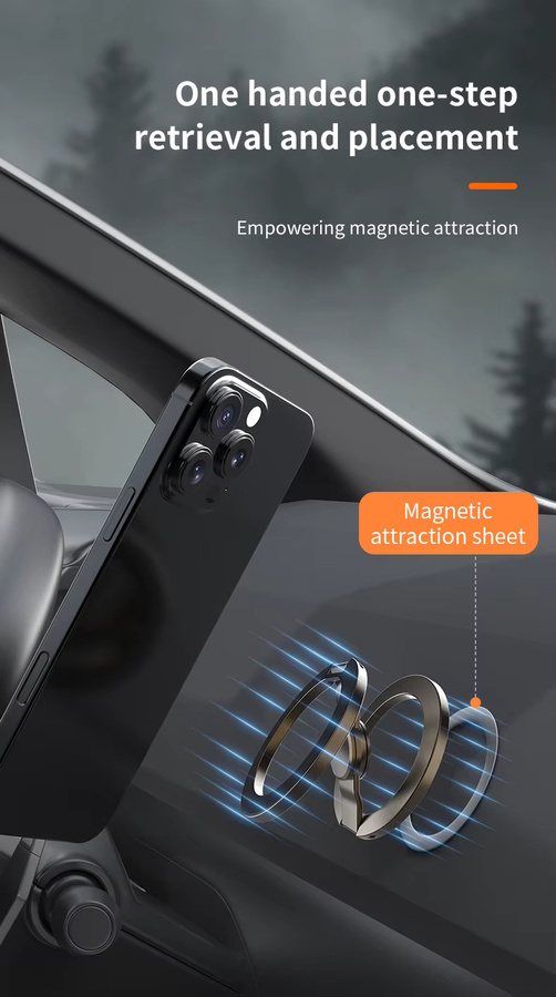 WSSHE MagSafe 3-in-1 Magnetischer Telefongriff in Schwarz als Fingerringhalter und Telefonständer für iPhone 17 16 15 14 13 12 Serie - Bild 2