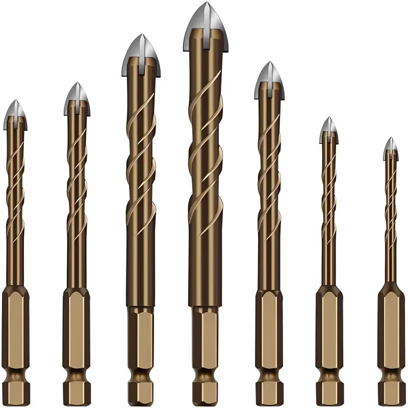 KRIOCY Kreuz-Sechskant-Fliesenbohrer-Set aus Hartlegierung für Glas, Keramik, Beton und Ziegel, 3 Stück, Durchmesser: 12 mm - Bild 6