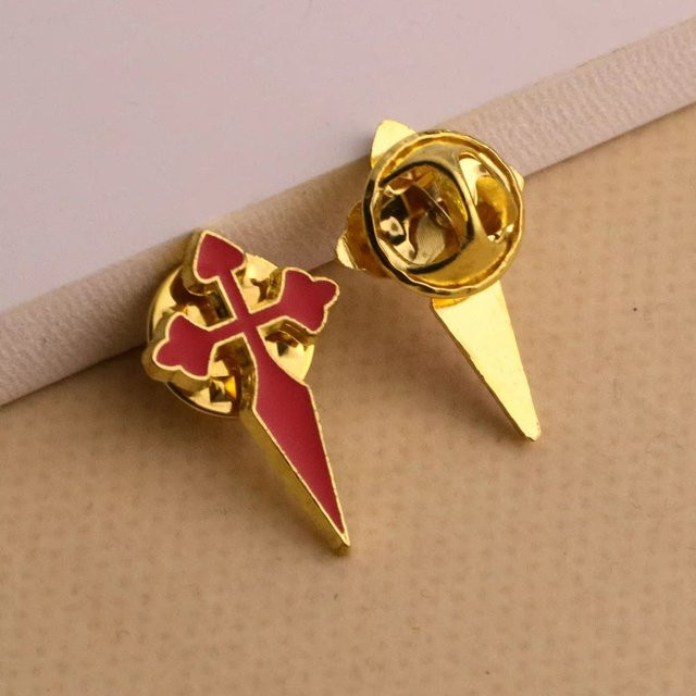 Saint James Broschen, Messing, Gold, Emaille, Unisex - Bild 1