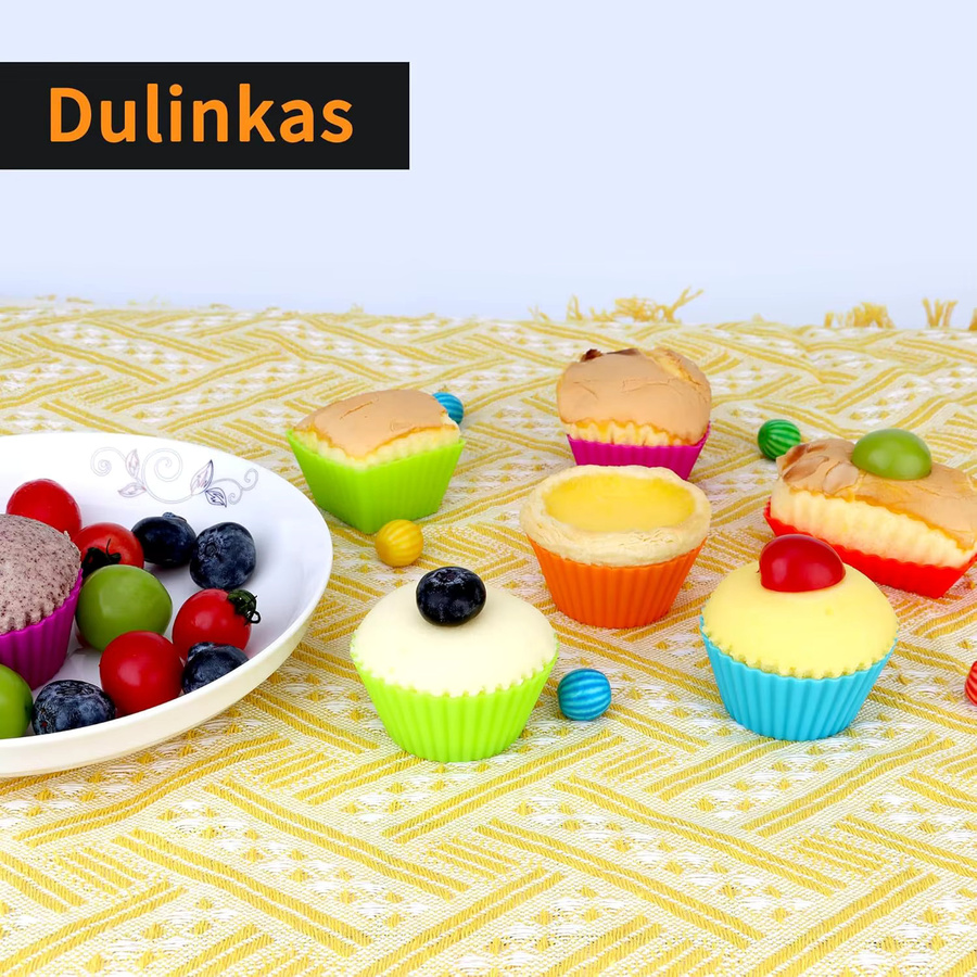 Seavidar Silikon-Muffin-Backform in Bunt für Muffins, Gelee und Pudding - Bild 2