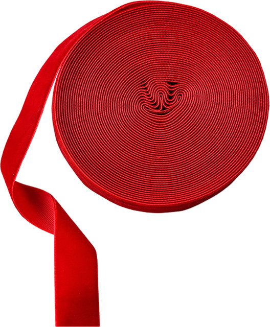 Samtband für Weihnachtsdekoration und Geschenkverpackungen, 10 m Länge, Breite: 2,5 cm, Farben: Beige und Rot - Bild 1