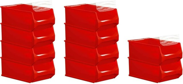 PROREGAL SparSet 10 Stück Rote Sichtlagerbox 5.0 mit Abdeckung, Sichtlagerbehälter aus Kunststoff, H x B x T: 20 x 30 x 50 cm - Bild 1