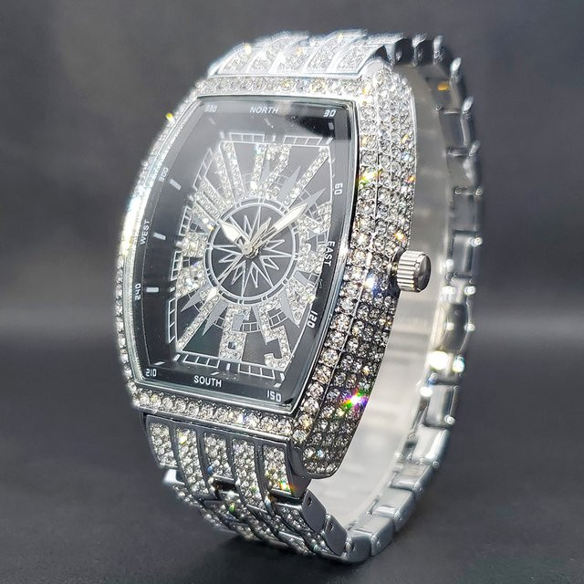 UNIGUET Armbanduhr Quarz, Edelstahl, Diamant, Schwarz, Herren - Bild 1