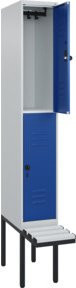 C+P Doppelstock-Spind Classic PLUS Sitzbank mit 1 Abteil und Sicherheits-Drehriegel, Kunststoff-Sitzfläche, B/T/H: 212 x 30 x 81,5 cm - Bild 1