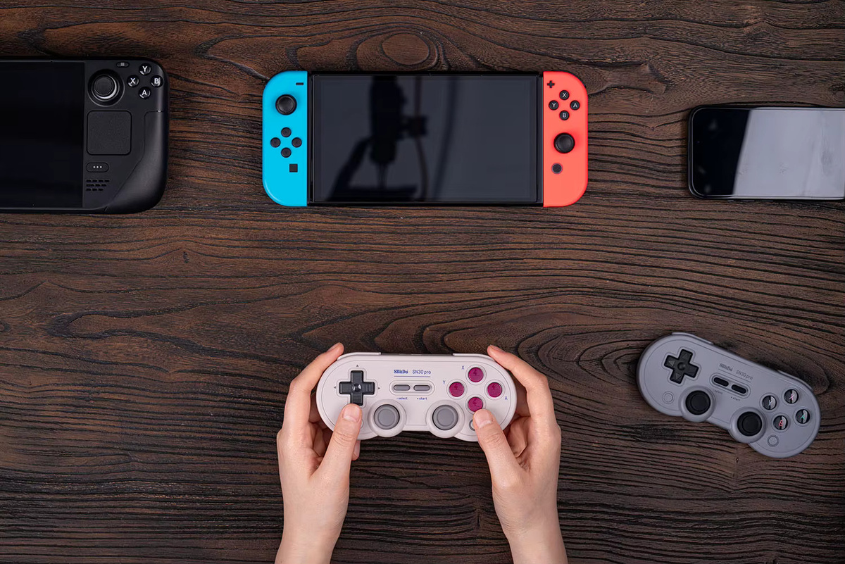 8Bitdo SN30 Pro Wireless Bluetooth Gamepad Controller in Grau für Nintendo Switch, PC, MacOS, Android und Steam - Bild 3