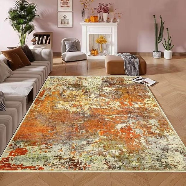 Moderner abstrakter Flächenteppich Lodestar, waschbar, mehrfarbig, B/B/H: 80 x 120 cm - Bild 1