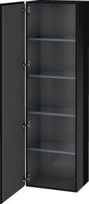Duravit L-Cube Hochschrank Schwarz Hochglanz mit Glastüren, B/T/H: 50 x 36,3 x 176 cm - Bild 1