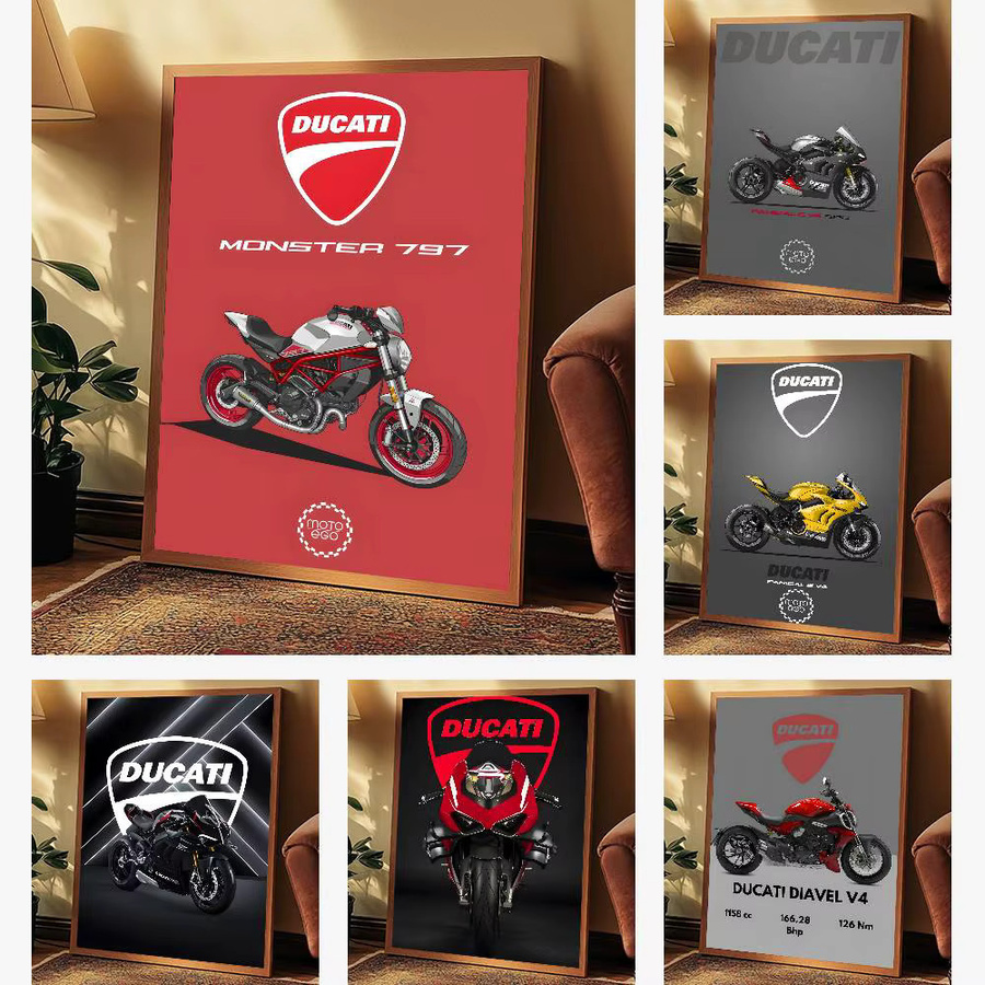 Wasserdichter selbstklebender Wandaufkleber mit Ducati Streetfighter V4 und YZR M1 Motiv für dein Wohnzimmer oder Zimmer - Bild 4