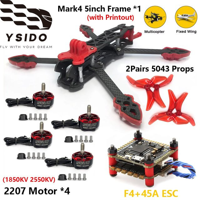 YSIDO Mark4 5 Zoll FPV Carbon Rahmen, Combo, Set / Bundle - Bild 1