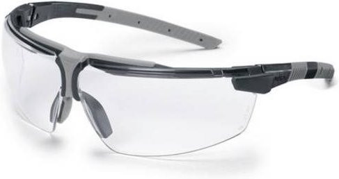 Uvex i-3 Schutzbrille mit UV-Schutz in Grau und Schwarz mit farblosen Gläsern nach EN 166 und EN 170 - Bild 1