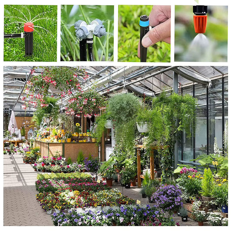 Alloet Micro-Tropfbewässerungsset für Gewächshaus und Garten mit 1/2 Zoll Schlauch und 1/4 Zoll Verteilerschlauch, 60,96 m - Bild 2