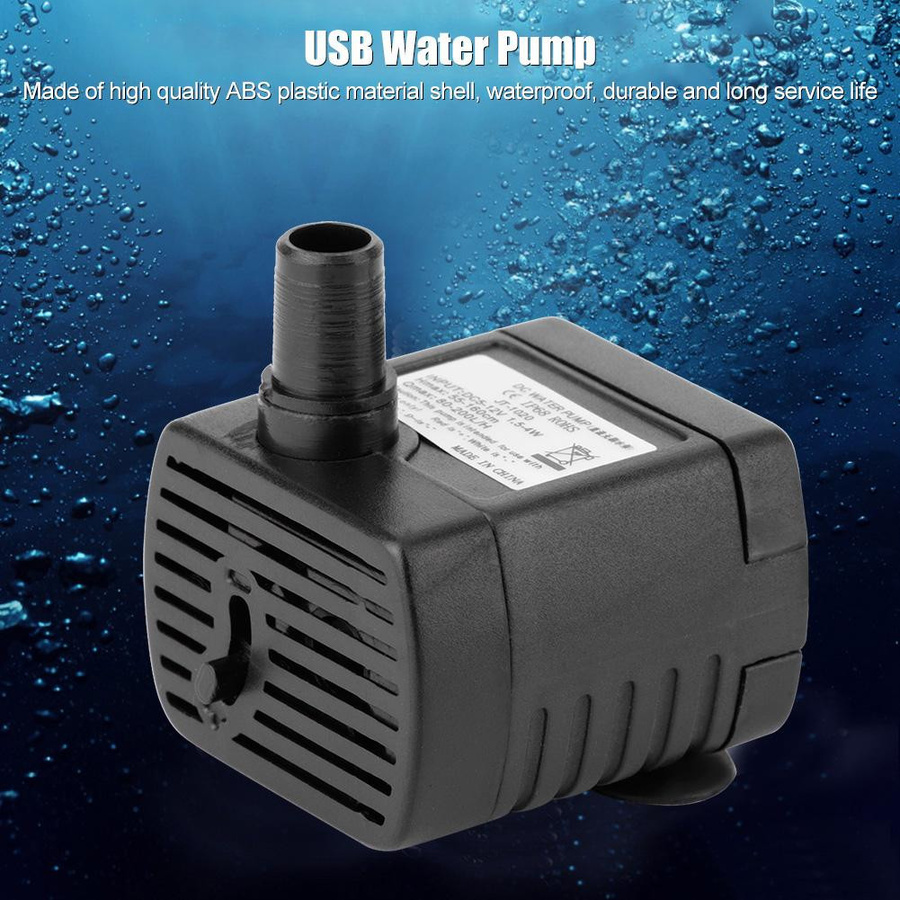 Neoglint Miniatur Bürstenlose DC Wasserpumpe für Hydrokultur und Tauchanwendungen, USB 5V, Schwarz - Bild 2