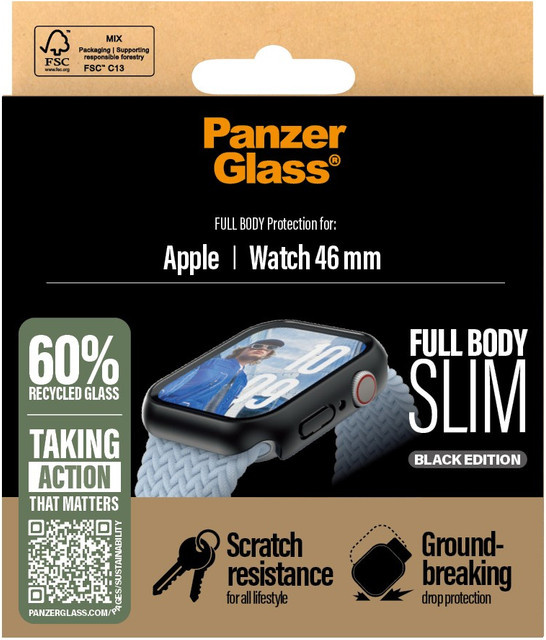PanzerGlass Full Body Displayschutz für Apple Watch 46 mm in Schwarz - Bild 1