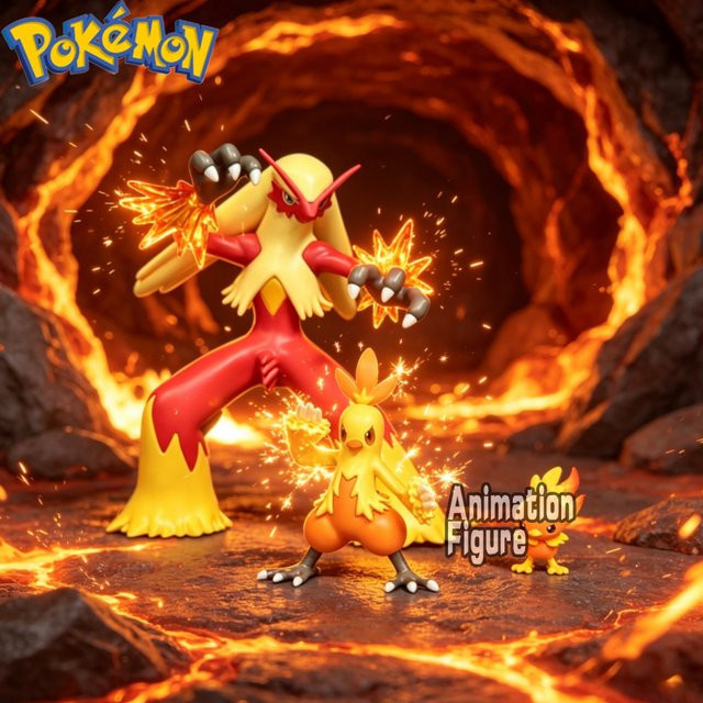 Bandai Pokémon Blaziken Evolutionary Group Actionfiguren, Einzelfigur - Bild 1