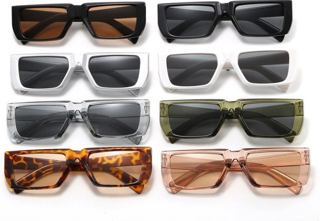 Rechteckige Sonnenbrille, Unisex, Vollrand, Kunststoff - Bild 1