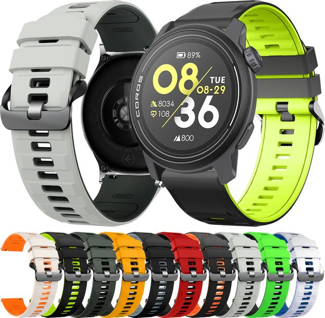COROS Uhrenarmband Silikon, 22 mm, Schwarz - Bild 1