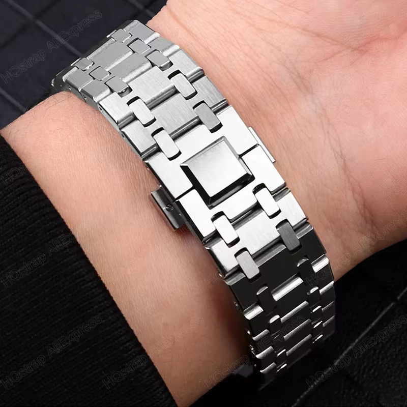Uhrenarmband Edelstahl, Silber, 22 mm, Unisex - Bild 4