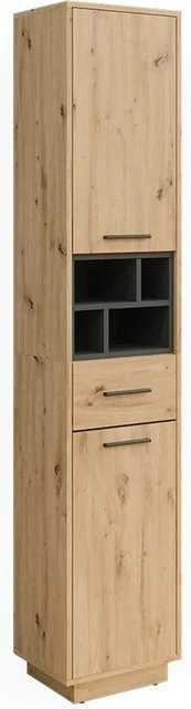 Vicco Badschrank Beatrice Hochschrank in Eiche und Anthrazit mit Türen und Schubladen, B/T/H: 38 x 30 x 190 cm - Bild 2