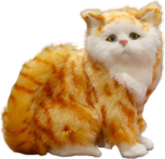 Yiran toy Sitzkatze Plüschtier, Kätzchenmodell, Orange, 16cm - Bild 1