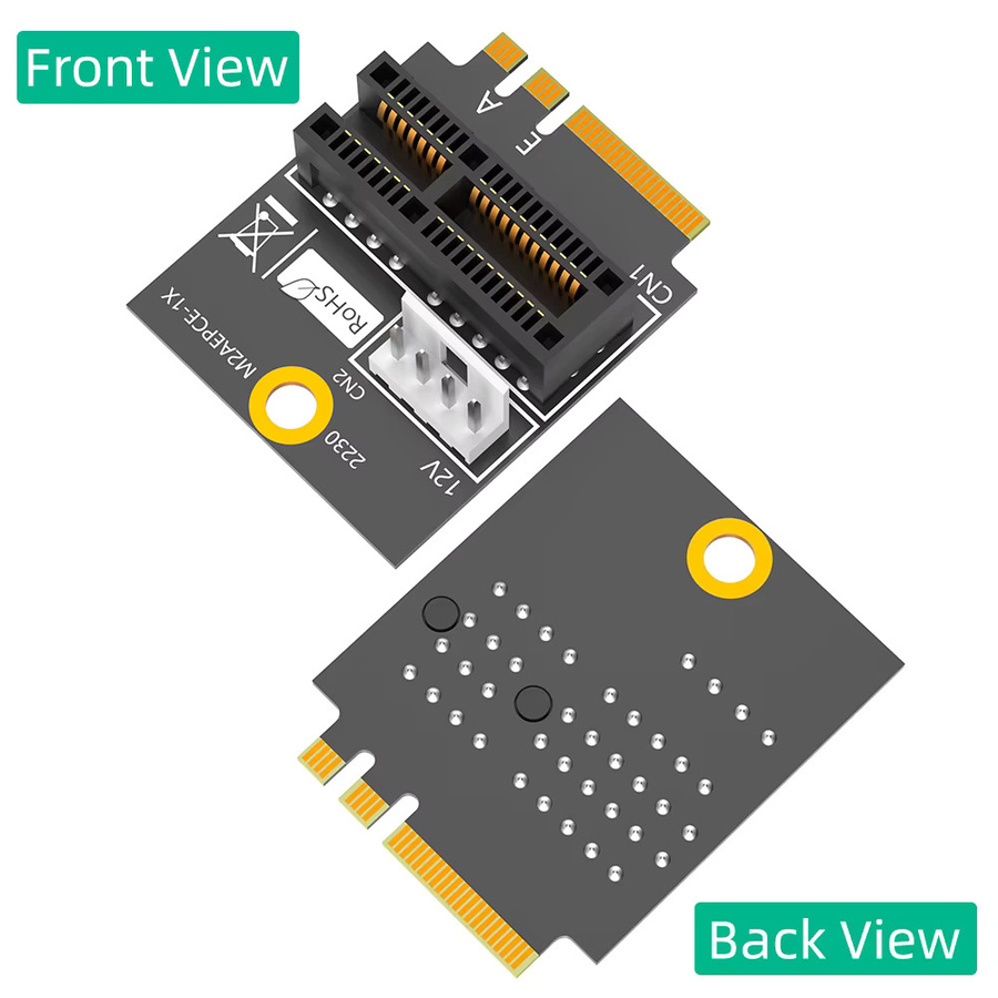 T.F.SKYWINDINTL M.2 NGFF Key A/A+E/E auf PCI-E 1X Adapter für 2230 Typ in Schwarz - Bild 2