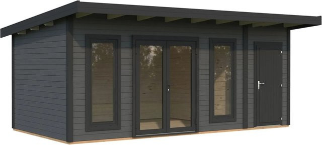 Palmako Holz-Gartenhaus Aurelia Pultdach in Grau/Anthrazit mit Boden und modernem Design B: 586 cm, T: 300 cm, H: 264 cm - Bild 1