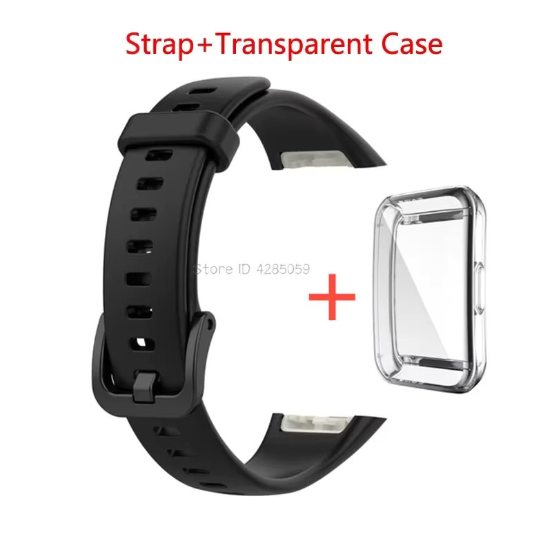 AKBNSTED Uhrengehäuse und Silikonarmband, transparent, Honor Band 6, Huawei Band 6, Unisex - Bild 3