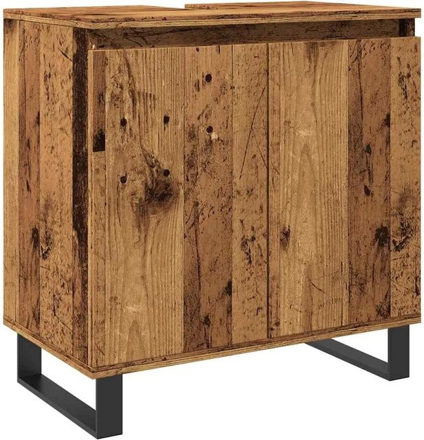 vidaXL Badschrank in Altholz-Optik und Braun im industriellen Stil, B/T/H: 58 x 33 x 60 cm - Bild 1