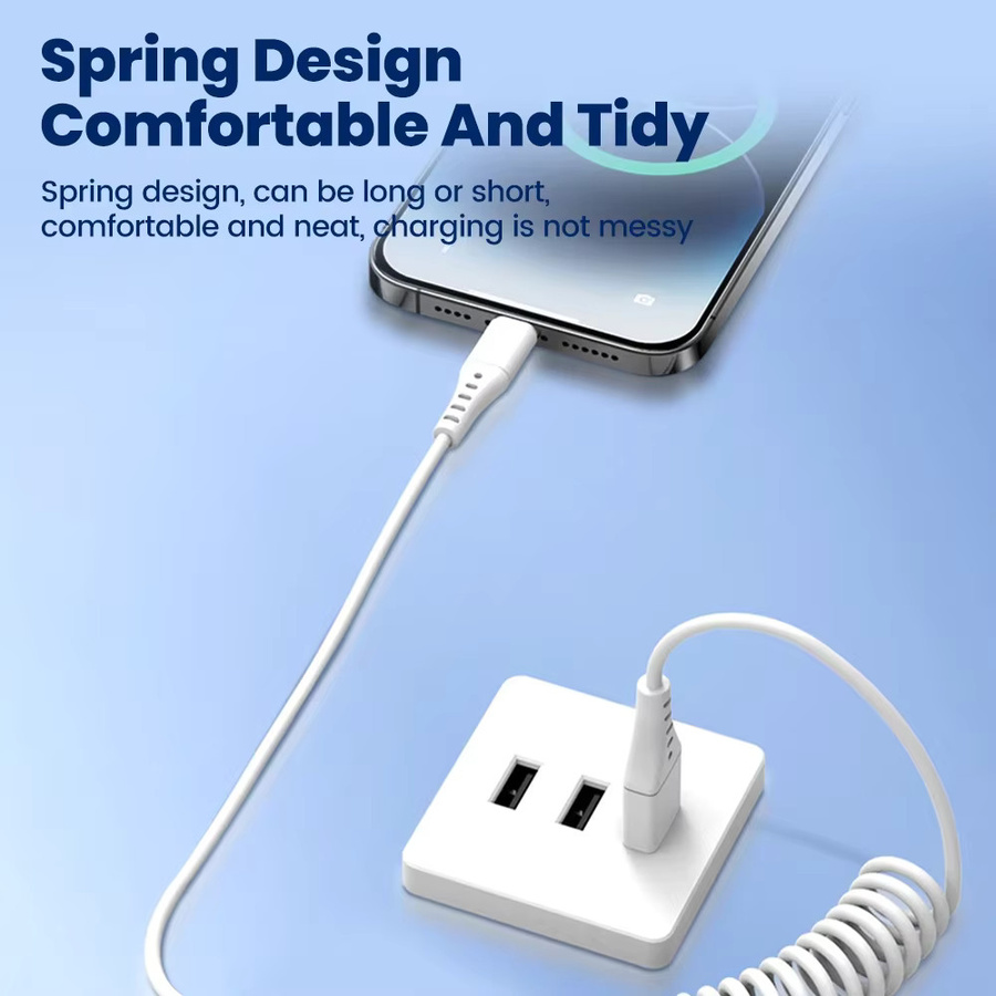 NNBILI Einziehbares Schnellladekabel 120W 6A für iPhone 16, Huawei und Xiaomi, kompatibel mit USB-C und Micro-USB - Bild 2