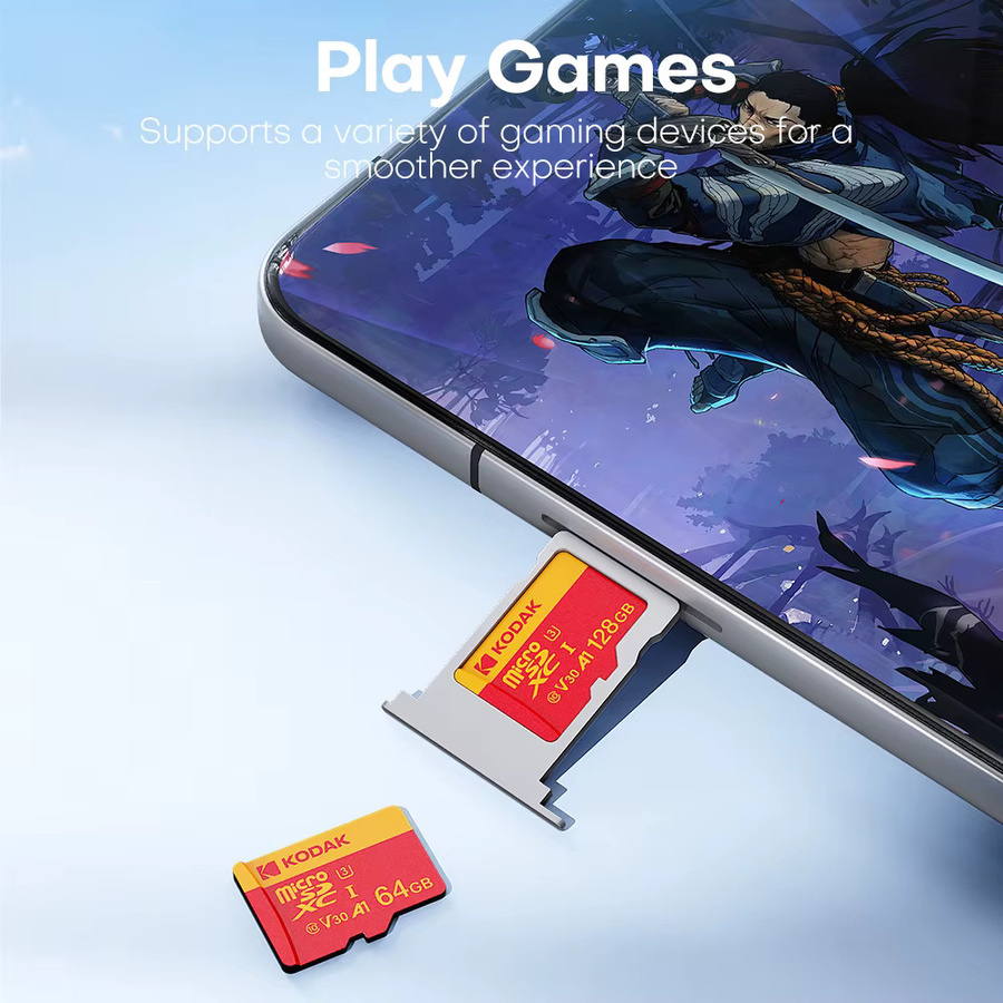 Kodak Micro SD Karte U3 V30 mit USB-C Lesegerät für 4K Aufnahmen in 128GB - Bild 2