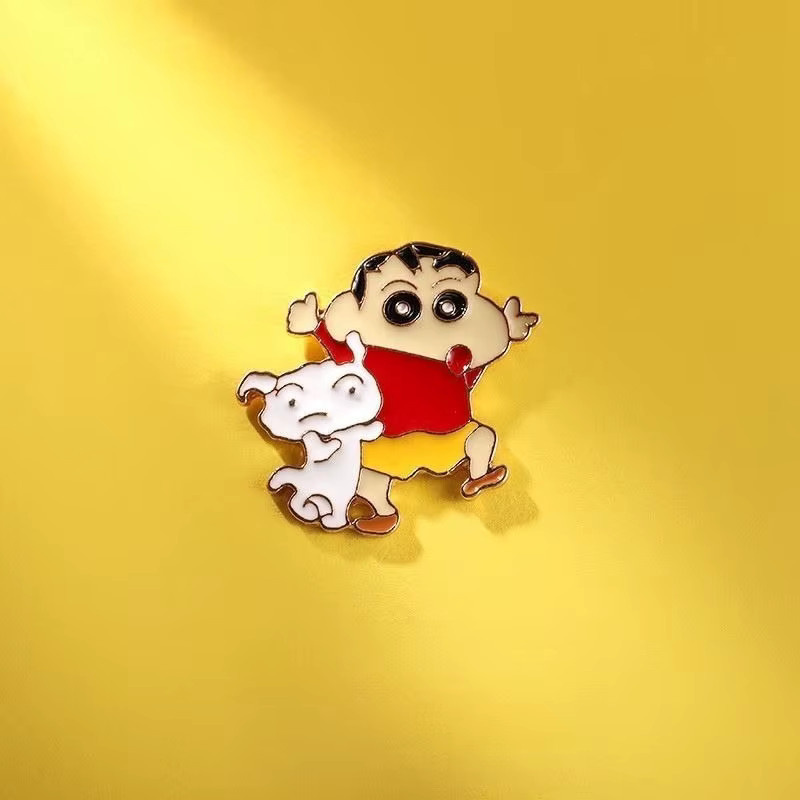 Crayon Shin-chan Pochi-Abzeichen, Cartoon-Pin, Metall, Tiere - Bild 2
