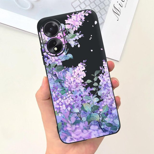 Handyhülle mit Blumen-Astronauten-Design für OPPO A17 und OPPO A17K aus weichem Silikon in Multicolor - Bild 1
