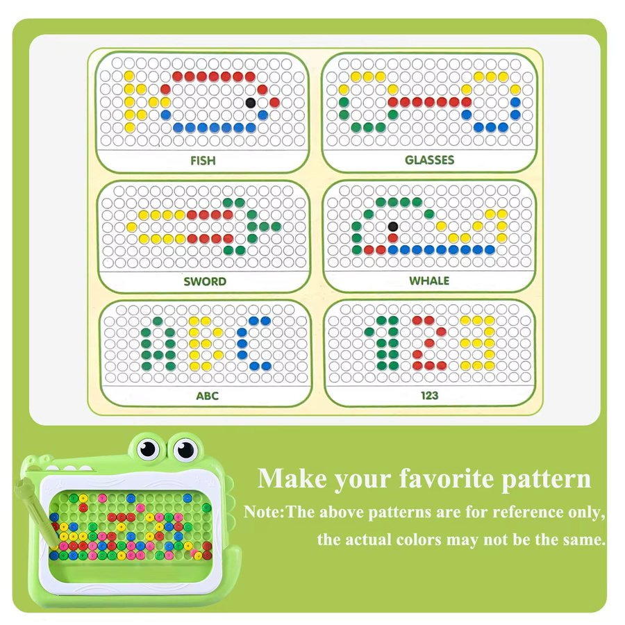 DSUE Magnetisches Perlen Doodle Board mit Puzzle Stift für Kinder ab 3 Jahren, Montessori Lernspielzeug zur Förderung der kognitiven Entwicklung, Lila/Bunt - Bild 2