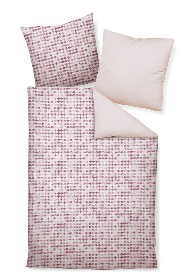 Janine Moments Mako-Satin Bettwäsche Wende Muschel Floral in Mauve Rosa, B/H: 240 x 220 cm mit 80 x 80 cm Kissenbezügen - Bild 1