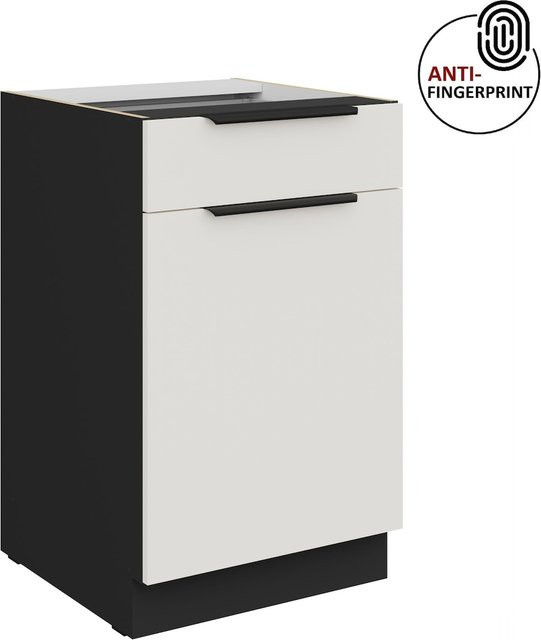 Küchenunterschrank ARIA in Weiss ultra matt mit Anti Fingerprint Effekt, Breite: 50 cm - Bild 1