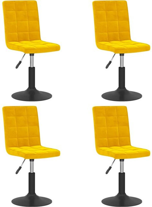 Set aus 4 modernen Esszimmerstühlen aus Samt in Gelb von vidaxl - Bild 1
