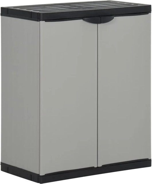 vidaXL Mülltonnenbox aus Kunststoff in Grau und Schwarz, B/T/H: 68 x 40 x 85 cm - Bild 1