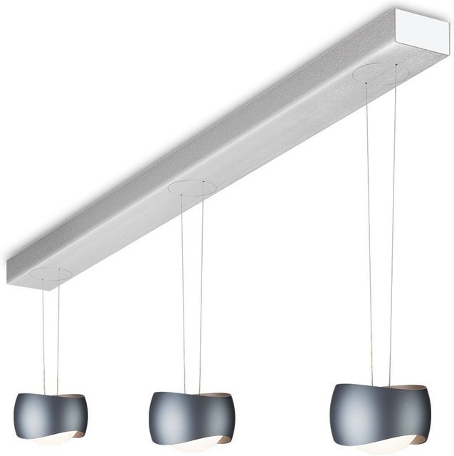 Oligo Curved Slack-Line LED-Pendelleuchte 3-flammig in Basalt Grau aus gebürstetem Aluminium mit Tunable White (2200K - 5000K) und Casambi-Steuerung - Bild 1