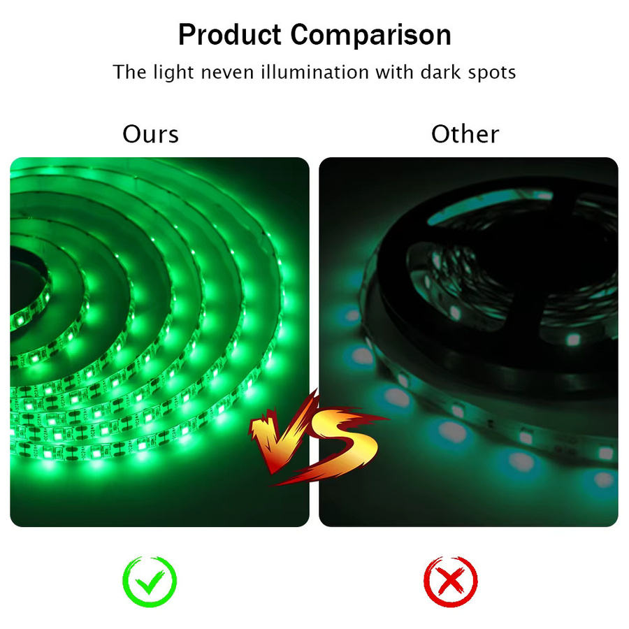KISUFU USB LED Streifen mit Schalter, 5V wasserdichte 2835 SMD LED Leiste für Unterschränke, 60 LED/m, Farben: Rot, Blau, Weiß - Bild 5